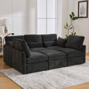 Modern Modular U-Shaped Sofa Bed With Movable Ottoman, USB Ports, Phone Holder by HouseOfZazla