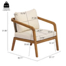 Acacia Wood Outdoor Patio Club Chair with PE Wicker Backrest & Cushions (Set of 2) by HouseOfZazla