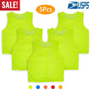 5Pcs Mesh Scrimmage Vests Soccer Basketball Team Training Pinnies Jerseys Shirt Adult Plus Size