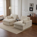 Double Chaise Lounge Chair, Oversized Upholstered Sleeper Cloud Couch