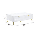 Gaines - High Gloss Coffee Table - White by HouseOfZazla
