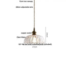 GobekUsa Clear Glass Copper LED Pendant Lamp for Home Decor and Lighting