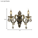 GobekUsa Faceted Crystal Finial Black and Gold Sconce Candlestick - Nordic Wall Light with 2 Lights