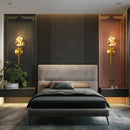 GobekUsa Crystal Gold LED Wall Sconce for Bedroom Living Room Hotel Hallway