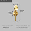 GobekUsa Crystal Gold LED Wall Sconce for Bedroom Living Room Hotel Hallway