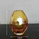 GobekUsa Amber Glass Vase for Desk Decoration and Floral Arrangement