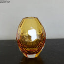 GobekUsa Amber Glass Vase for Desk Decoration and Floral Arrangement