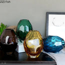 GobekUsa Amber Glass Vase for Desk Decoration and Floral Arrangement