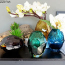 GobekUsa Amber Glass Vase for Desk Decoration and Floral Arrangement