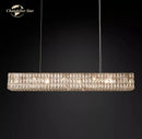 GobekUsa Crystal LED Linear Chandelier for Kitchen Island Dining Room