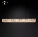 GobekUsa Crystal LED Linear Chandelier for Kitchen Island Dining Room