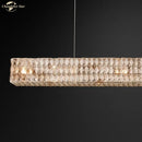 GobekUsa Crystal LED Linear Chandelier for Kitchen Island Dining Room