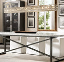GobekUsa Crystal LED Linear Chandelier for Kitchen Island Dining Room