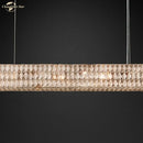 GobekUsa Crystal LED Linear Chandelier for Kitchen Island Dining Room