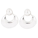 Faceted Sterling Silver Doorknocker Post Earrings