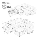Sectional Sofa Convertible Pull-Out Sofa Bed With A Movable Storage Ottoman For Living Room by Unique Piece Furniture
