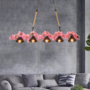 GobekUsa Factory Conical Island Pendant Light in Pink - 5-Light Metal Hanging Lamp Kit for Dining Room