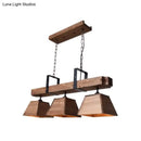 GobekUsa Factory Wood Island Chandelier - Beige Trapezoid Design with Multiple Lighting Options for Dining Room