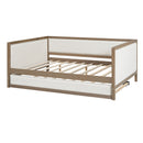 Full Size Daybed With Trundle And Nailhead Decoration - Wood by HouseOfZazla