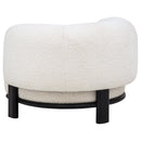 Lawler Upholstered Barrel Back Accent Chair Ivory and Black by Unique Piece Furniture