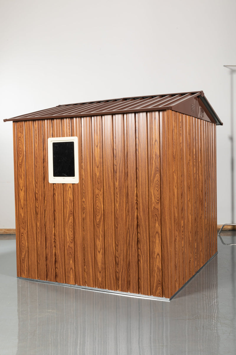 6ft x 6ft Outdoor Metal Storage Shed with Metal Floor Base, With window