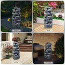 Rock Waterfall Outdoor Fountain with LED Lights by HouseOfZazla