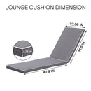 2 Pieces Set Outdoor Lounge Chair Cushion Replacement Patio Furniture Seat Cushion Chaise Lounge Cushion - Antique Gray / White by HouseOfZazla