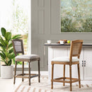 Triomphe - Rattan Wicker High Back Armless Counter Bar Stool by HouseOfZazla
