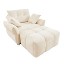 Ergonomic Single Seater Sofa With Ottoman, High Resilience Support Cushions by HouseOfZazla