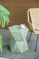 19x19x20" Tapered Green Pedestal Stool by HouseOfZazla