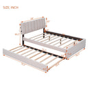 Teddy Fleece Full Size Upholstered Platform Bed with Twin Trundle by HouseOfZazla