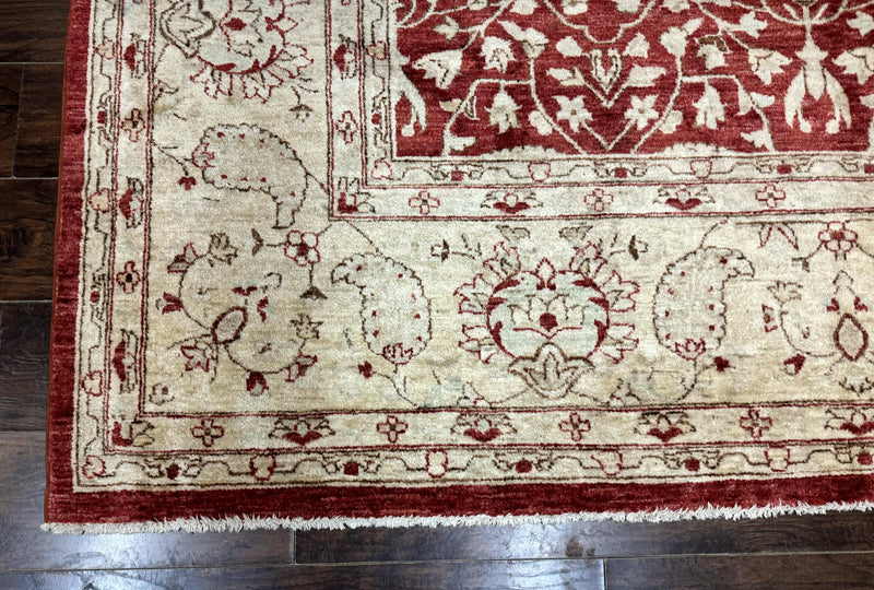 Pakistani Chobi Rug 8x10, Red, Handmade
