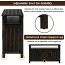 U_Styled 55.1'' Pine Wood Buffet Cabinet with 3-Door Storage