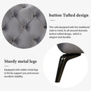 40.5" Velvet Upholstered Accent Sofa, Modern Single Sofa Chair with Button Tufted Back, Modern Single Couch for Living Room, Bedroom, or Small Space, Gray