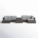 Wicker Sectional Seating Group With Cushions by Unique Piece Furniture