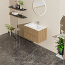 30" Wall Mounted Bathroom Vanity With Sink, Soft Close System, And Spacious Drawers - Walnut by Unique Piece Furniture