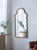 Wood Mirror With Unique Frame - Brown by HouseOfZazla