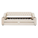 Upholstered Daybed With Storage Armrests And USB Port
