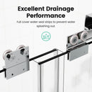 Semi-Frameless Double Sliding Shower Door, Bypass Shower Door, 1 / 4" (6Mm) Thick SGCC Tempered Glass Door by HouseOfZazla