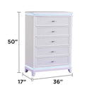 Opium - 5 Drawer Chest - White