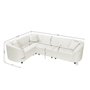 104" L-Shaped Curved Contemporary Sectional Sofa in Beige
