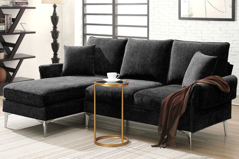 84" Convertible Sectional Sofa, Modern Chenille L-Shaped Sofa Couch with Reversible Chaise Lounge, Fit for Living Room, Apartment (2 Pillows)