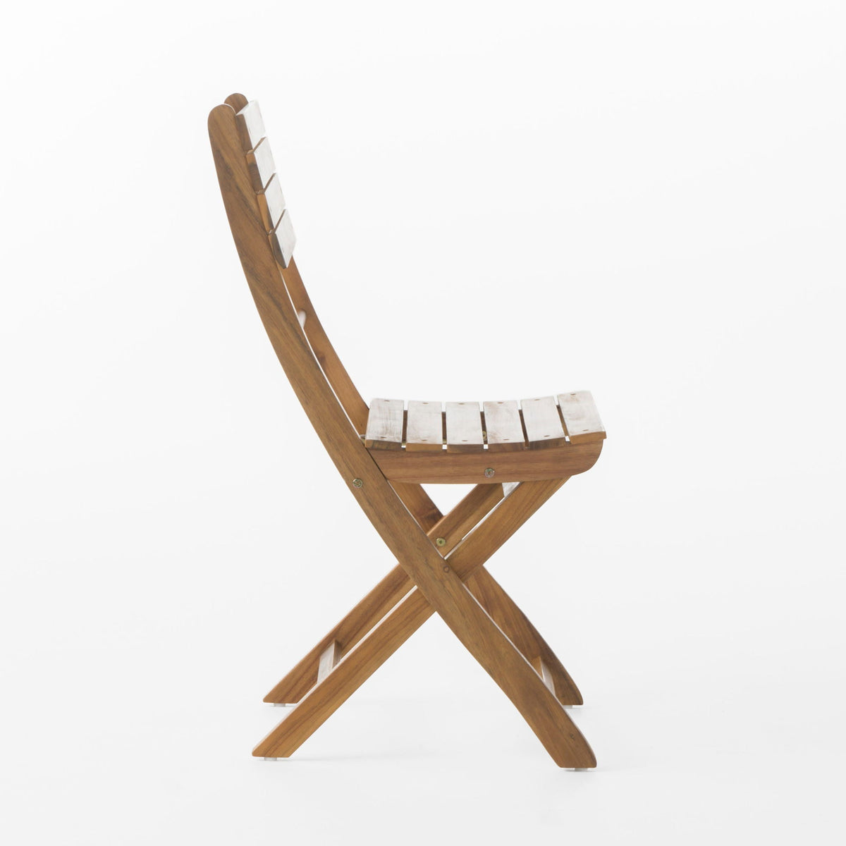 Outdoor Foldable Wood Dining Chair With Slat Design (Set of 2), photo 32 of 32