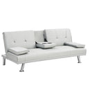 Futon Sofa Bed With Armrest Two Holders Wood Frame, Stainless Leg by HouseOfZazla