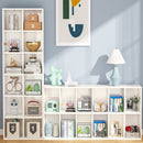 Narrow 12 Cube Bookcase With Closed Back For Living Room - White by HouseOfZazla
