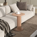 Mode - Leatherette Round C-Shaped Sofa Side Table - Saddle Brown by HouseOfZazla