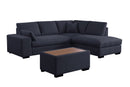 Joshua - 100" Sectional Sofa with Right Facing Chaise and Console Ottoman by HouseOfZazla