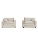 Modern Classic Fabric Single Chair Deep Seat Sofa With Pillow