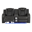 Benz - Power Reclining Loveseat & LED Lighting And Built In USB