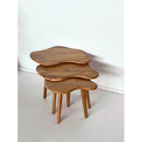 3-piece Cloud Nesting Table Set Solid Natural Wood - Scandinavian Style Chic AndModern Design